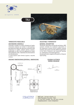 TERMOSTATO REGOLABILE DESCRIZIONE GENERALE