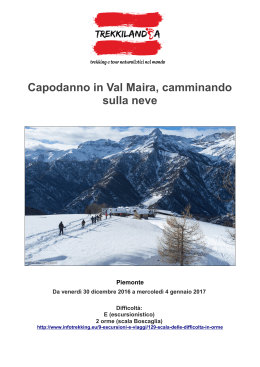 Programma dettagliato Capodanno in Val Maira