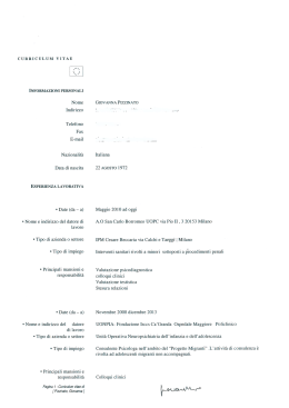 curriculum vitae - Ospedale San Carlo Borromeo