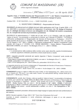 Determinazione n° 47 del 08/04/2015