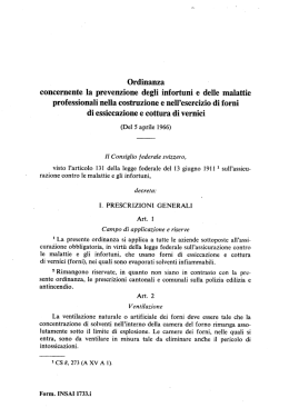 Ordinanza concernente la prevenzione degli infortuni e delle