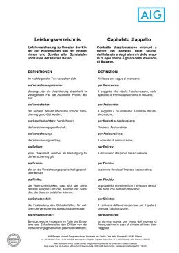 Leistungsverzeichnis Capitolato d`appalto