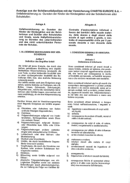 Auszüge aus der Schülerunfallpolizze
