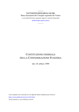 Svizzera - Consiglio Regionale del Veneto