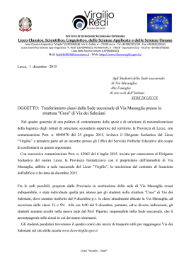 Trasferimento del Liceo da via Massaglia a via dei Salesiani