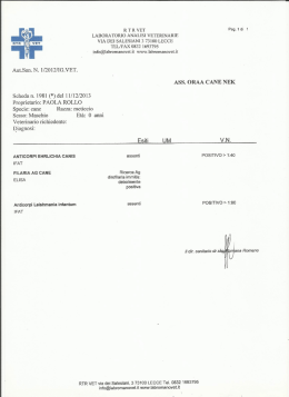 LABORATORIO ANALISI VETERINARIE VIA DEI SALESIANI 3