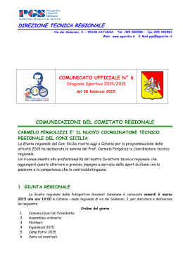 Comunicato ufficiale n. 6 2014-2015