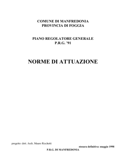 Norme di Attuazione - Comune di Manfredonia