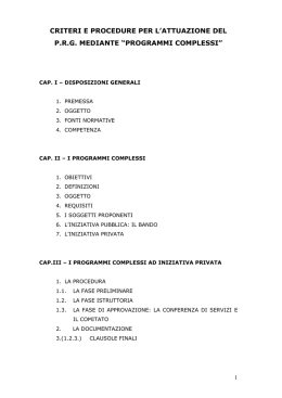 CRITERI E PROCEDURE PER L`ATTUAZIONE DEL P.R.G.