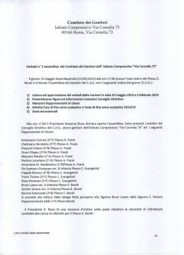 VERBALE N 2 DEL COMITATO GENITORI 13 MAGGIO 2015
