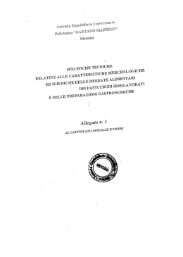 SPECIFICHE TECNICHE Allegato 1 al Capitolato