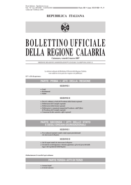 Venerd&igrave; 2 Marzo 2007 - Burc Regione Calabria
