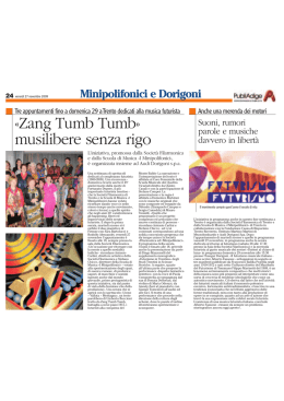 &laquo;Zang Tumb Tumb&raquo; musilibere senza rigo