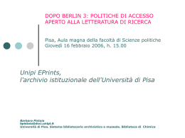 Unipi EPrints, l`archivio istituzionale dell`Università di Pisa - e-Lis
