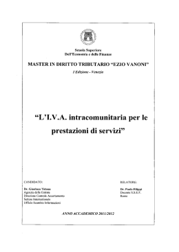L`IVA intracomunitaria per le - della Scuola superiore dell`economia
