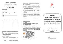 Corso IVA Territorialità, operazioni intracomunitarie, intrastat, origine