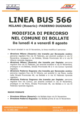 Modifica percorso Via IV Novembre