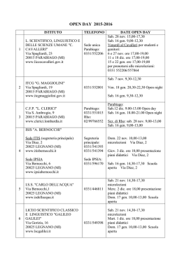 OPEN DAY 2015-2016 - "A. Manzoni" di Parabiago