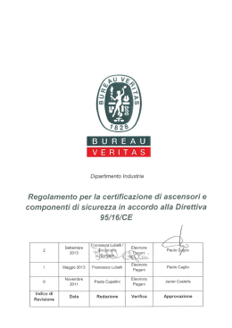 Regolamento per la certificazione di ascensori e