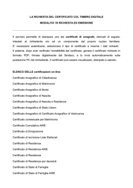 Manuale d`uso del servizio - Comune di Tempio Pausania