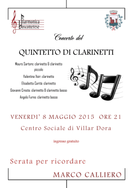 Concerto per Marco Calliero