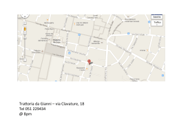 Tra oria da Gianni – via Clavature, 18 Tel 051 229434 @ 8pm