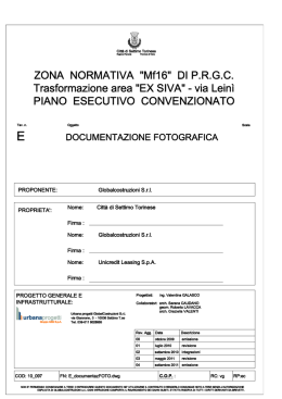 Documentazione fotografica - Comune di Settimo Torinese