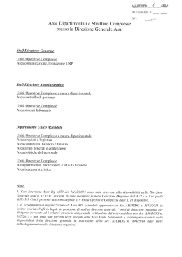 Aree Dipartimentali e Strutture Complesse