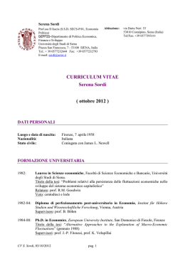 CURRICULUM VITAE Serena Sordi - Italiano