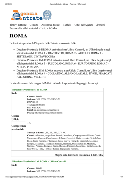 codici uffici agenzia delle entrate della provincia di