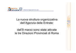 Slide Direzioni Provinciali - Direzione regionale Lazio