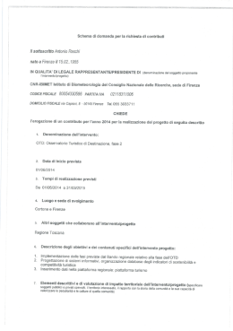 Schema di domanda per la richiesta di contributi