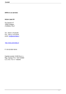 AHW.it &egrave; un servizio Action Labs Srl Via Claviere 47 10093 Collegno