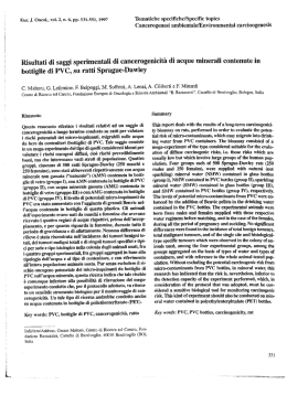 Risultati di saggi sperimentali di cancerogenicità di acque minerali