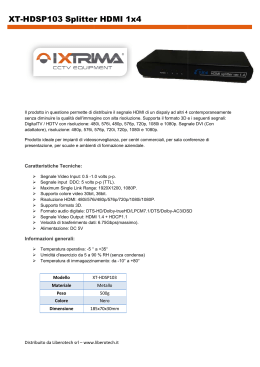 XT-HDSP103 Splitter tter HDMI 1x4