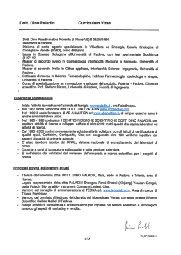 Dott. Dino Paladin Curriculum Vitae