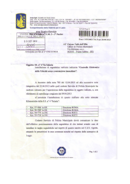 Oggiettnz 35. 11&deg; 4 Via Salaria - Unione dei Comuni della Valle dell