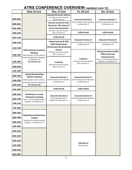 ATRS CONFERENCE OVERVIEW (updated June 12)
