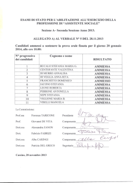 Elenco ammessi alla prova orale