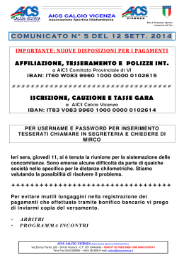 comunicato n° 5 del 12 sett. 2014 affiliazione
