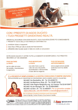 CON I PRESTITI DI AGOS DUCATO `
