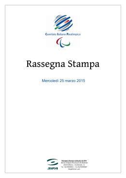 Rassegna 25 marzo - Comitato Italiano Paralimpico