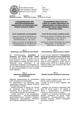 Studienordnung - Libera Universit&agrave; di Bolzano