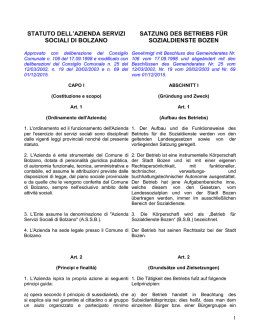 STATUTO DELL`AZIENDA SERVIZI - Betrieb f&uuml;r Sozialdienste Bozen