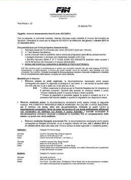 Rinnovo Brevetto Istruttore Allenatore Fin