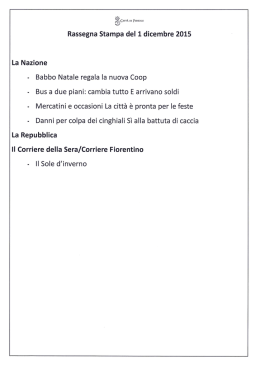 Martedi 1 dicembre 2015