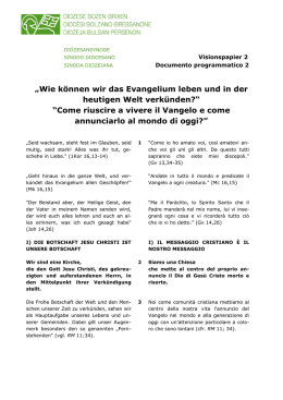 &bdquo;Wie k&ouml;nnen wir das Evangelium leben und in der heutigen Welt