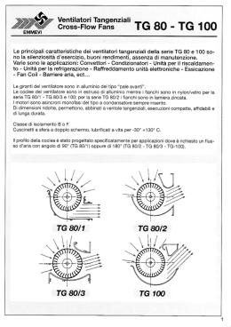 Le principali caratteristiche dei ventilatori tangenziali della serie TG