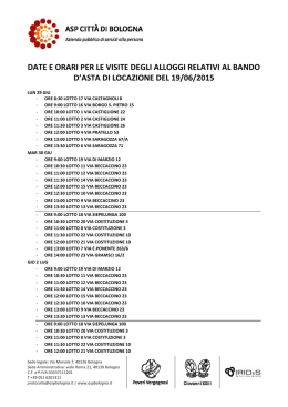 Date e orari per le visite degli alloggi
