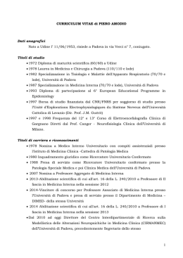 CURRICULUM VITAE di PIERO AMODIO Dati anagrafici